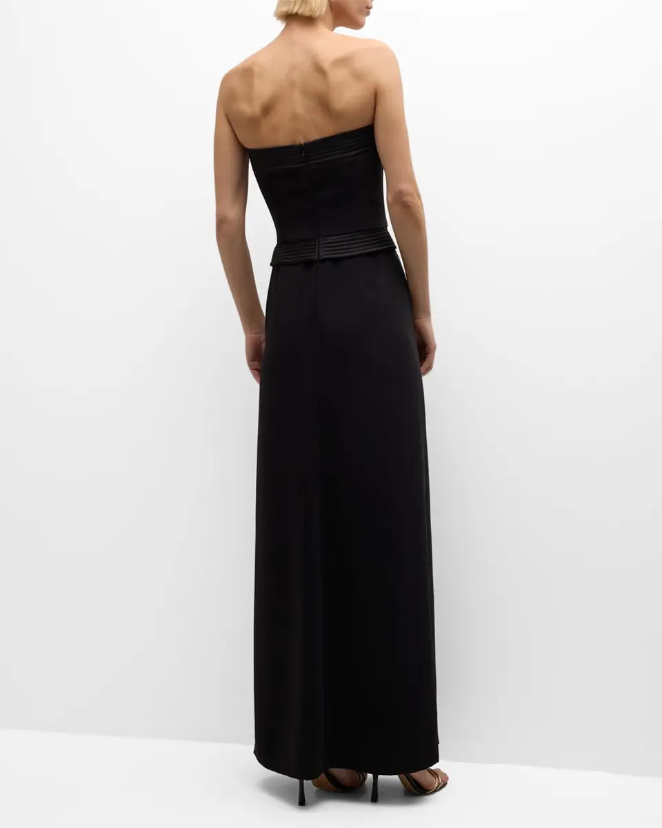 Emporio Armani Strapless Pleated Column Gown | Thumbnail 6