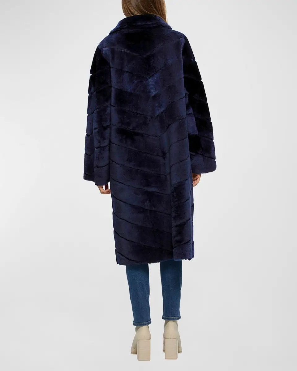 Gorski Reversible Chevron Lamb Shearling Coat | Thumbnail 3 Gorski Reversible Chevron Lamb Shearling Coat | Thumbnail 3