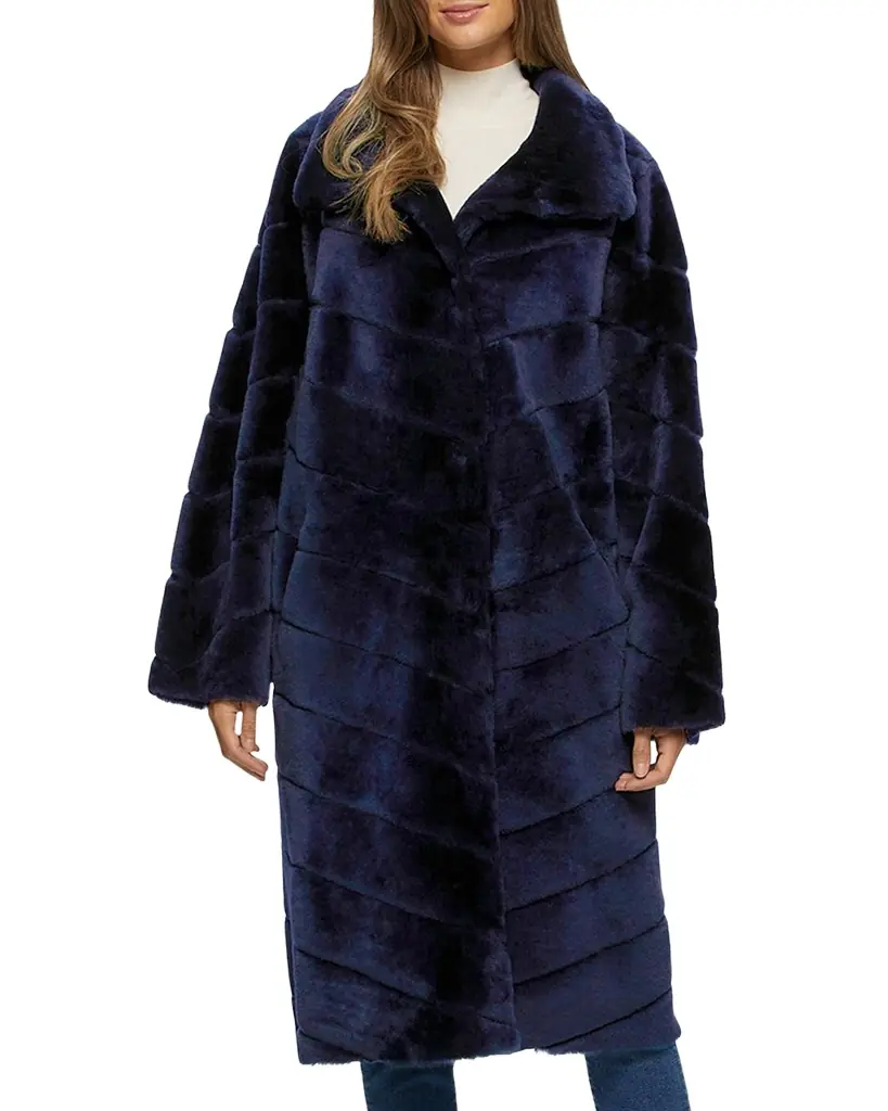 Reversible Chevron Lamb Shearling Coat Reversible Chevron Lamb Shearling Coat