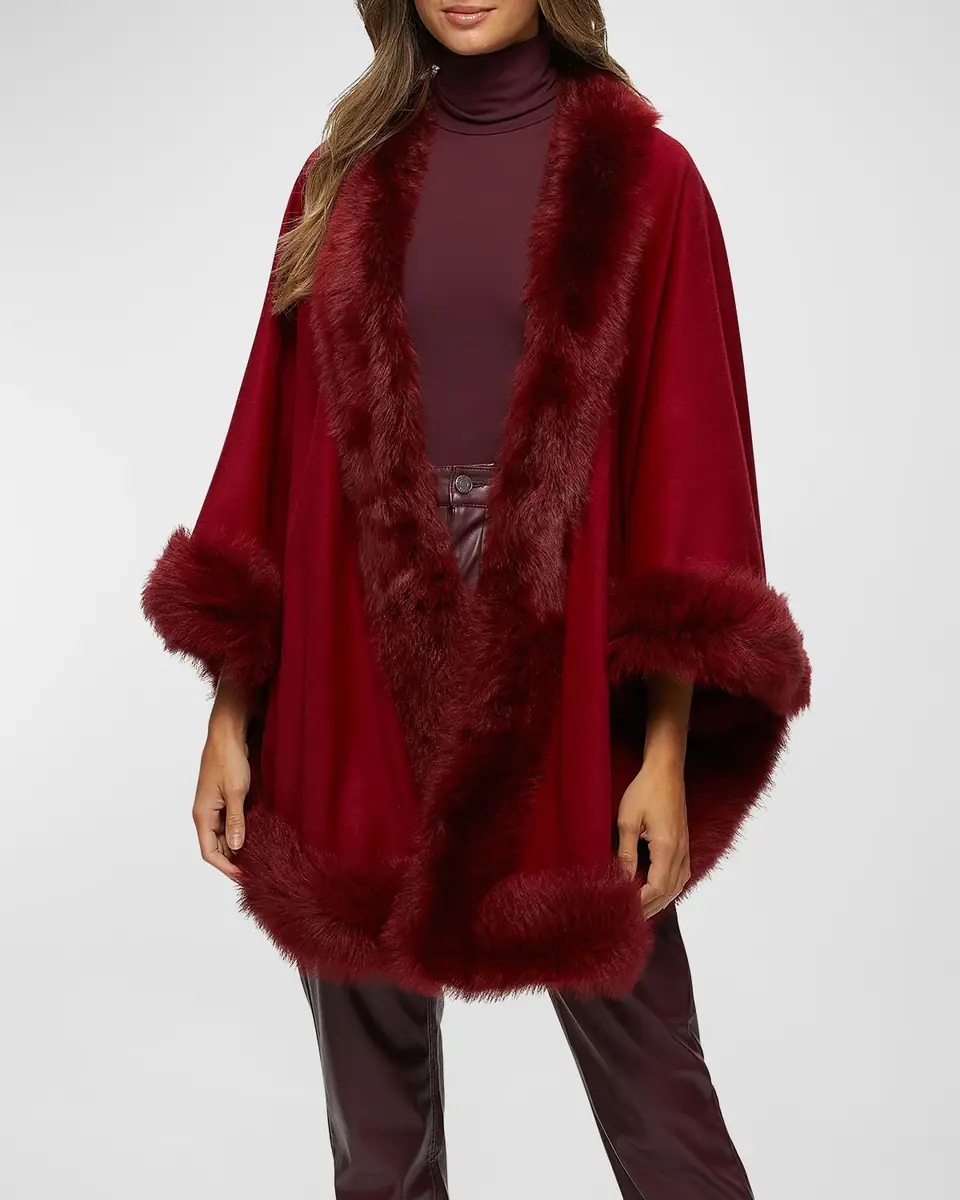 Gorski Cashmere Capelet with Lamb Shearling Trim | Thumbnail 3 Gorski Cashmere Capelet with Lamb Shearling Trim | Thumbnail 3