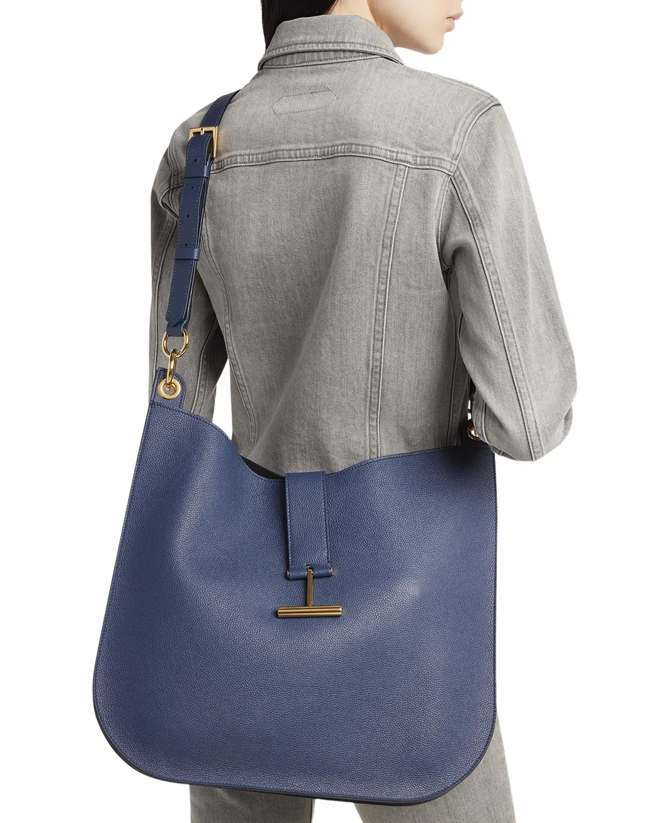 Tara Large Hobo Crossbody in Grained Leather Tara Large Hobo Crossbody in Grained Leather