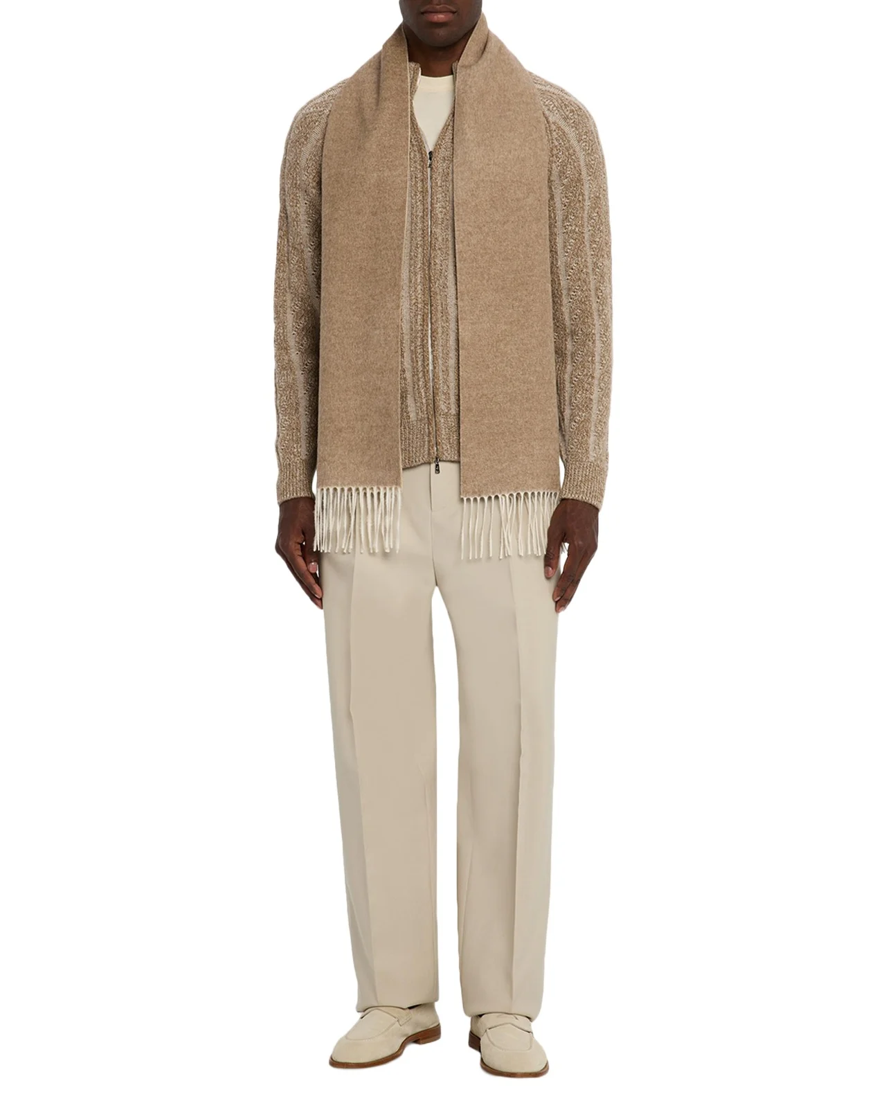 Men's Two-Tone Cashmere-Silk Scarf