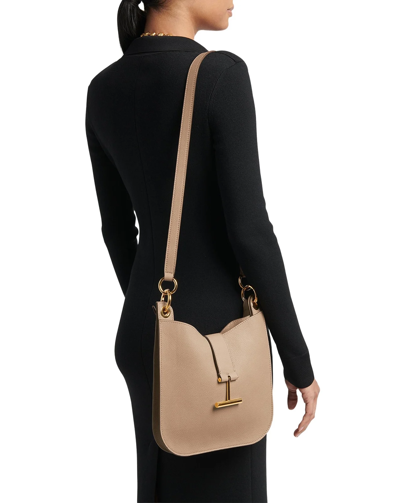 Tara Small Hobo Crossbody in Grained Leather Tara Small Hobo Crossbody in Grained Leather