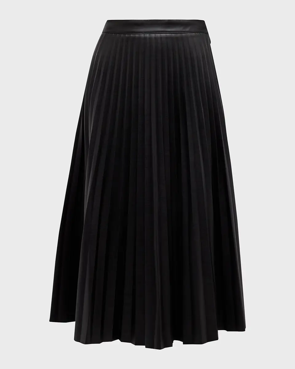 Proenza Schouler White Label Pleated Vegan Leather Midi Skirt | Thumbnail 2 Proenza Schouler White Label Pleated Vegan Leather Midi Skirt | Thumbnail 2