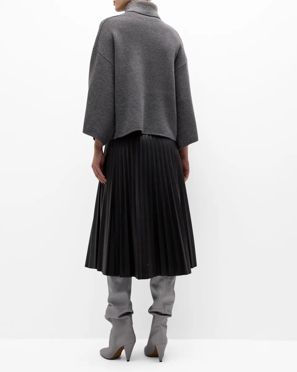 Proenza Schouler White Label Pleated Vegan Leather Midi Skirt | Thumbnail 4 Proenza Schouler White Label Pleated Vegan Leather Midi Skirt | Thumbnail 4