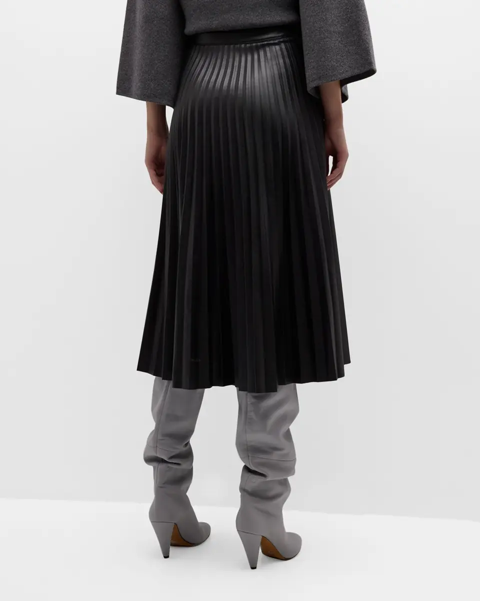 Proenza Schouler White Label Pleated Vegan Leather Midi Skirt | Thumbnail 6 Proenza Schouler White Label Pleated Vegan Leather Midi Skirt | Thumbnail 6
