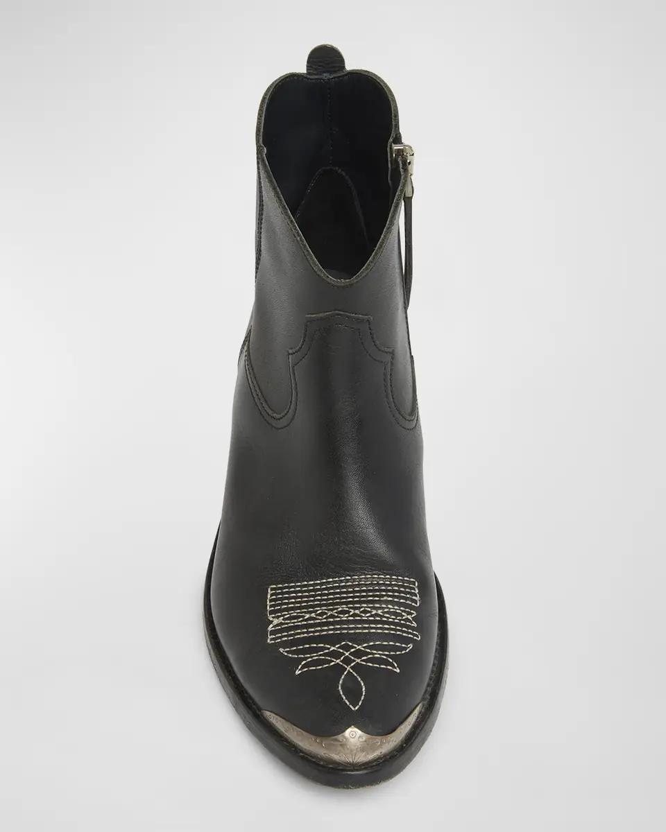 Golden Goose Young Leather Zip Cowboy Ankle Boots | Thumbnail 5 Golden Goose Young Leather Zip Cowboy Ankle Boots | Thumbnail 5