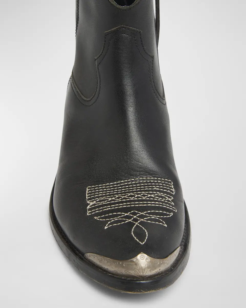 Golden Goose Young Leather Zip Cowboy Ankle Boots | Thumbnail 6 Golden Goose Young Leather Zip Cowboy Ankle Boots | Thumbnail 6