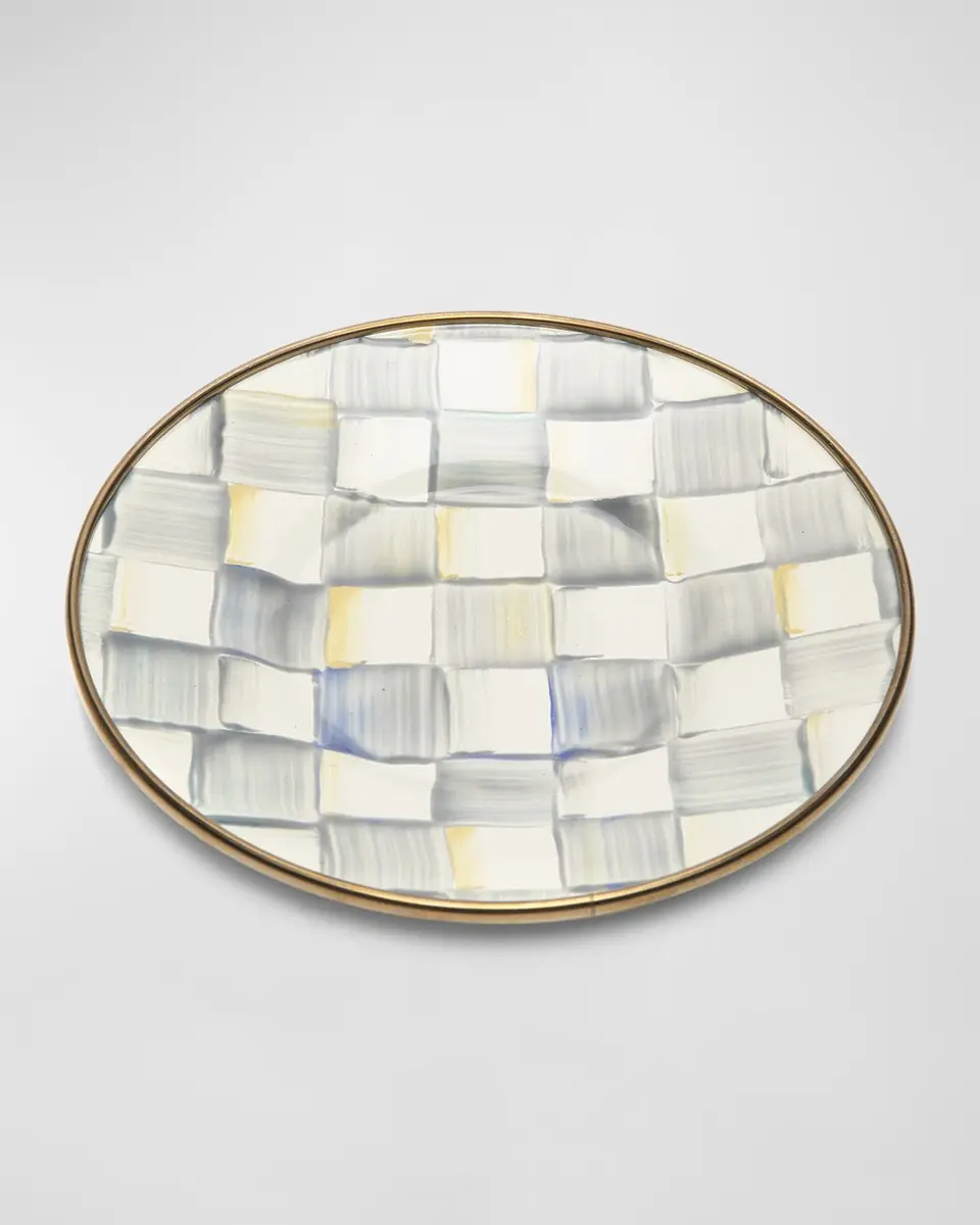 MacKenzie-Childs Sterling Check Enamel Saucer | Thumbnail 2 MacKenzie-Childs Sterling Check Enamel Saucer | Thumbnail 2