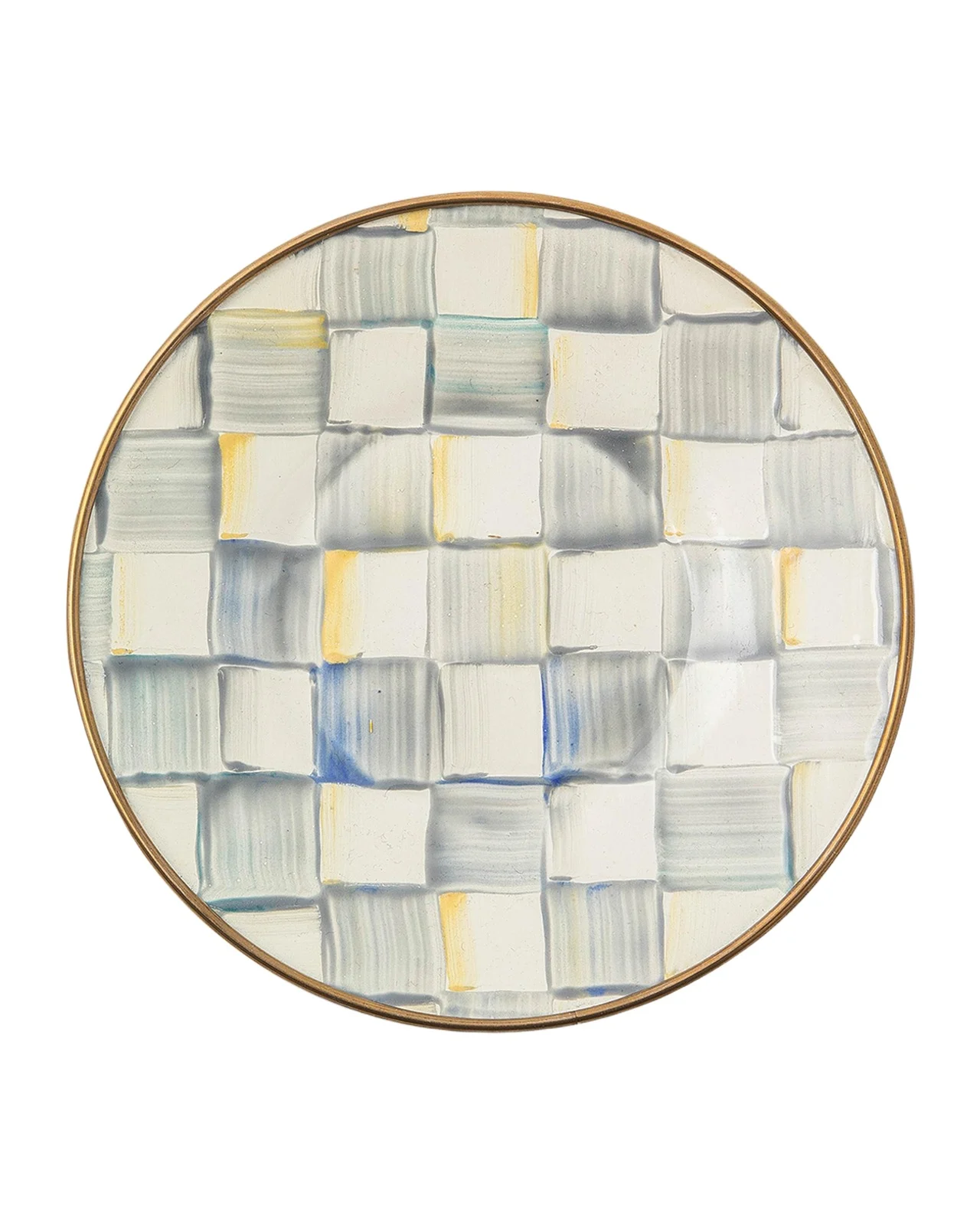 MacKenzie-Childs Sterling Check Enamel Saucer