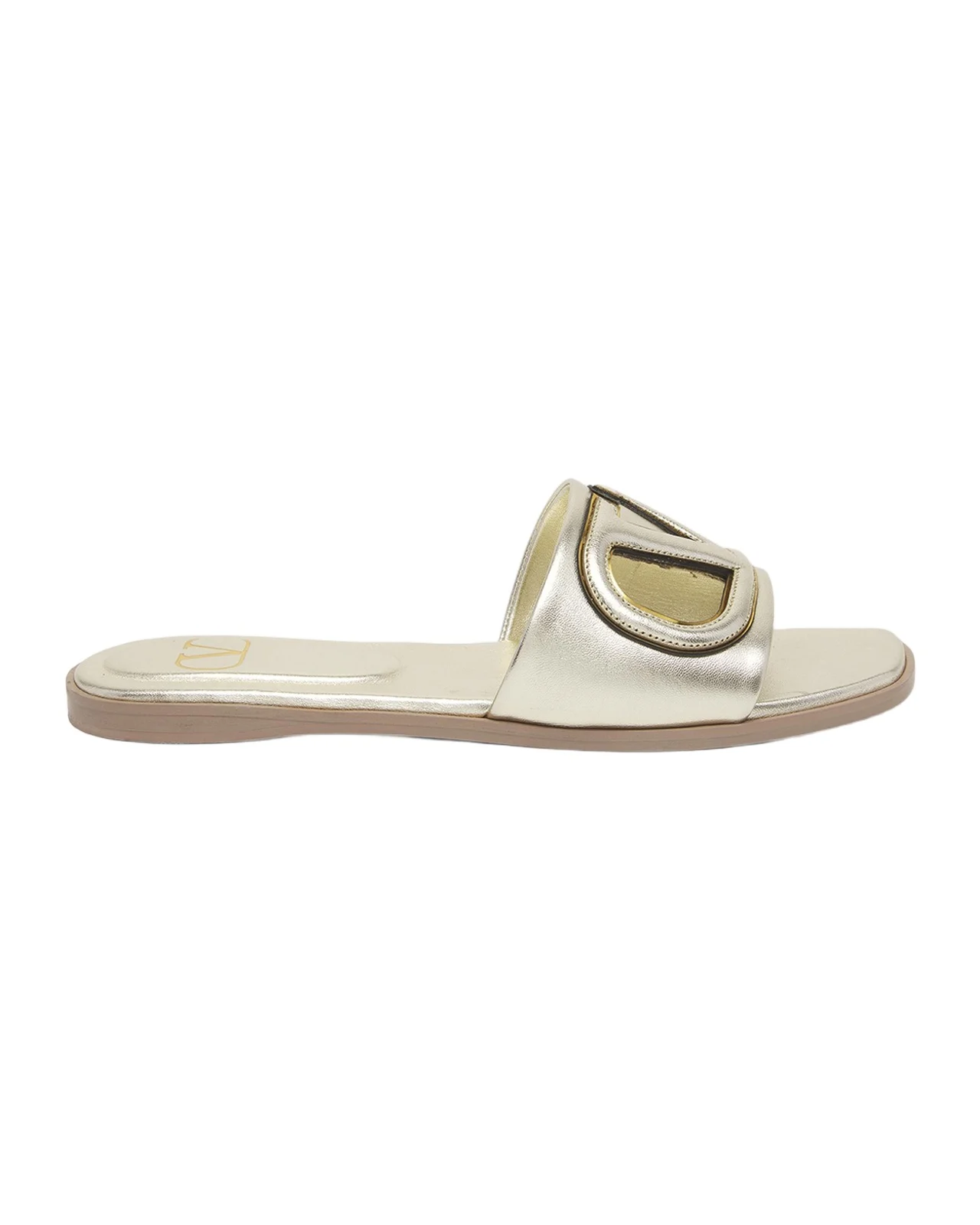 VLogo Metallic Flat Slide Sandals VLogo Metallic Flat Slide Sandals