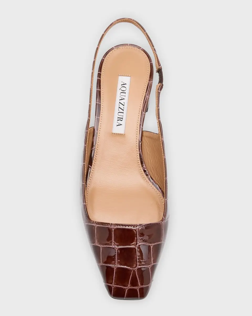 Aquazzura Ginza Croco Slingback Ballerina Pumps | Thumbnail 4 Aquazzura Ginza Croco Slingback Ballerina Pumps | Thumbnail 4