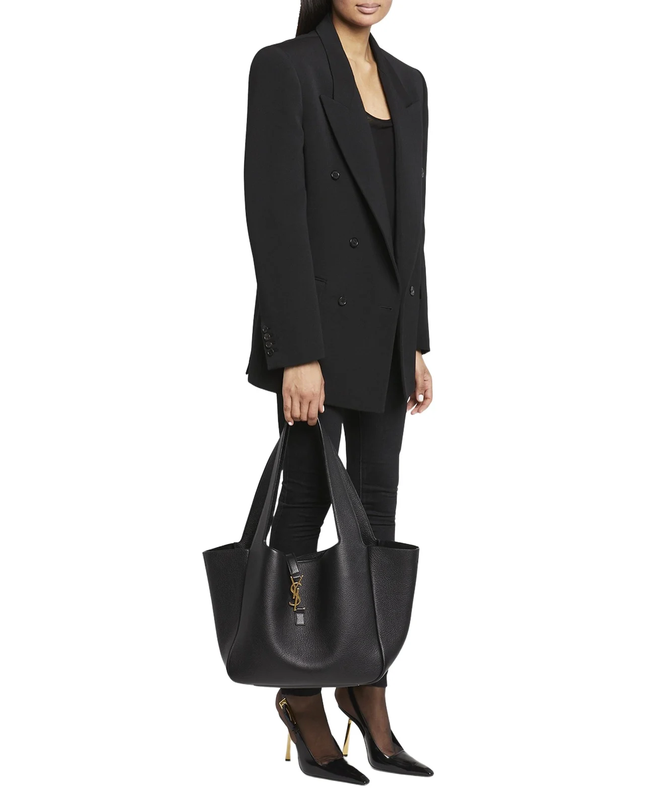Saint Laurent Le 5 À 7 Bea Cabas YSL Tote Bag in Supple Leather