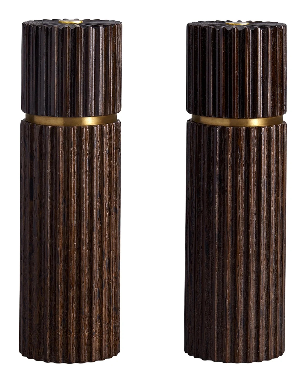 L'Objet Ionic Salt & Pepper Mills, Smoked Oak