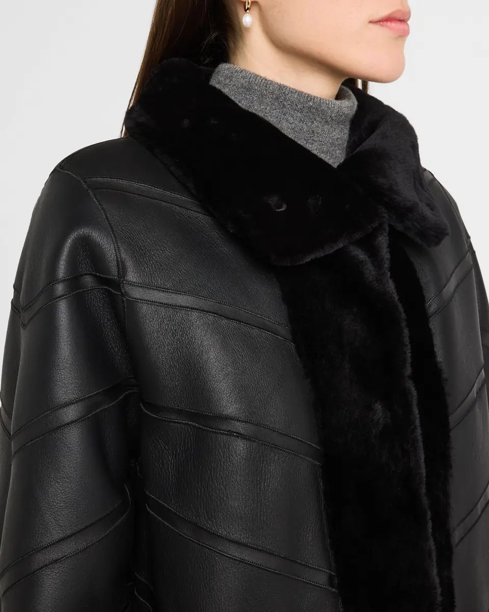 Gorski Reversible Chevron Lamb Shearling Coat | Thumbnail 5 Gorski Reversible Chevron Lamb Shearling Coat | Thumbnail 5