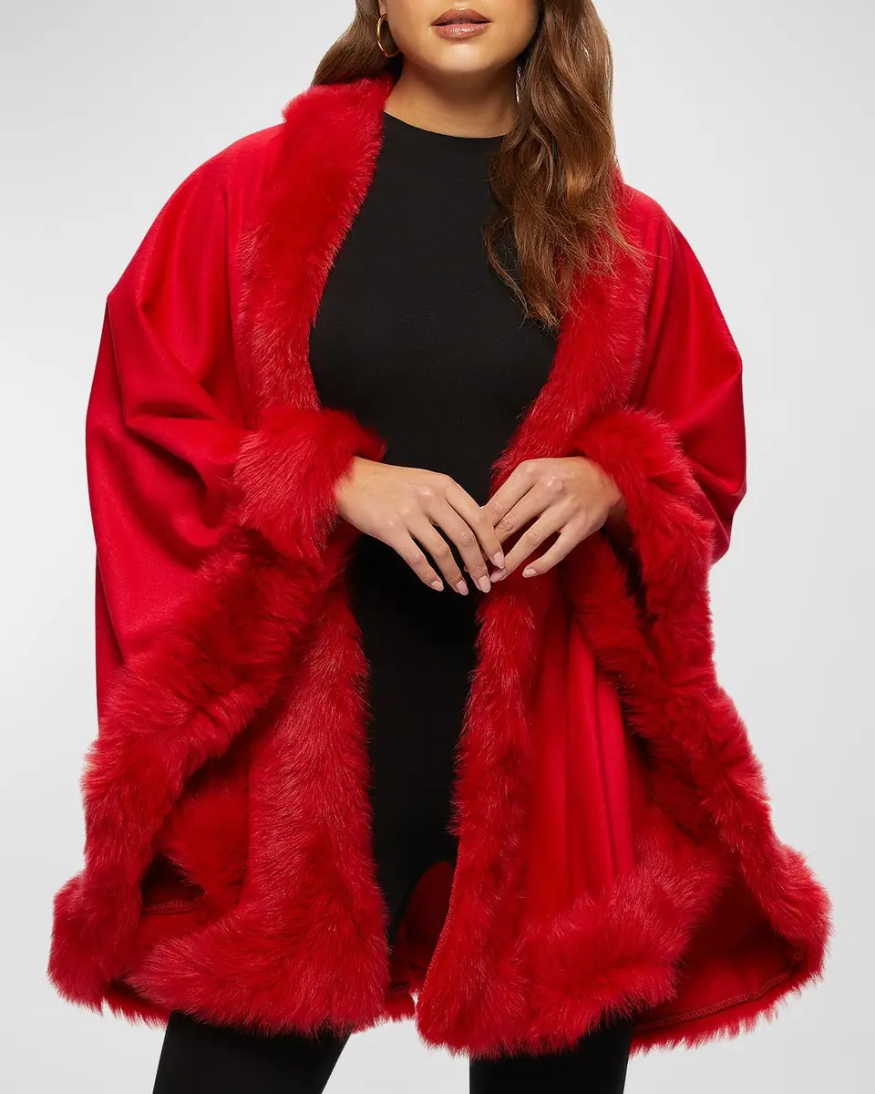 Gorski Cashmere Cape With Toscana Shearling Lamb Trim | Thumbnail 5 Gorski Cashmere Cape With Toscana Shearling Lamb Trim | Thumbnail 5