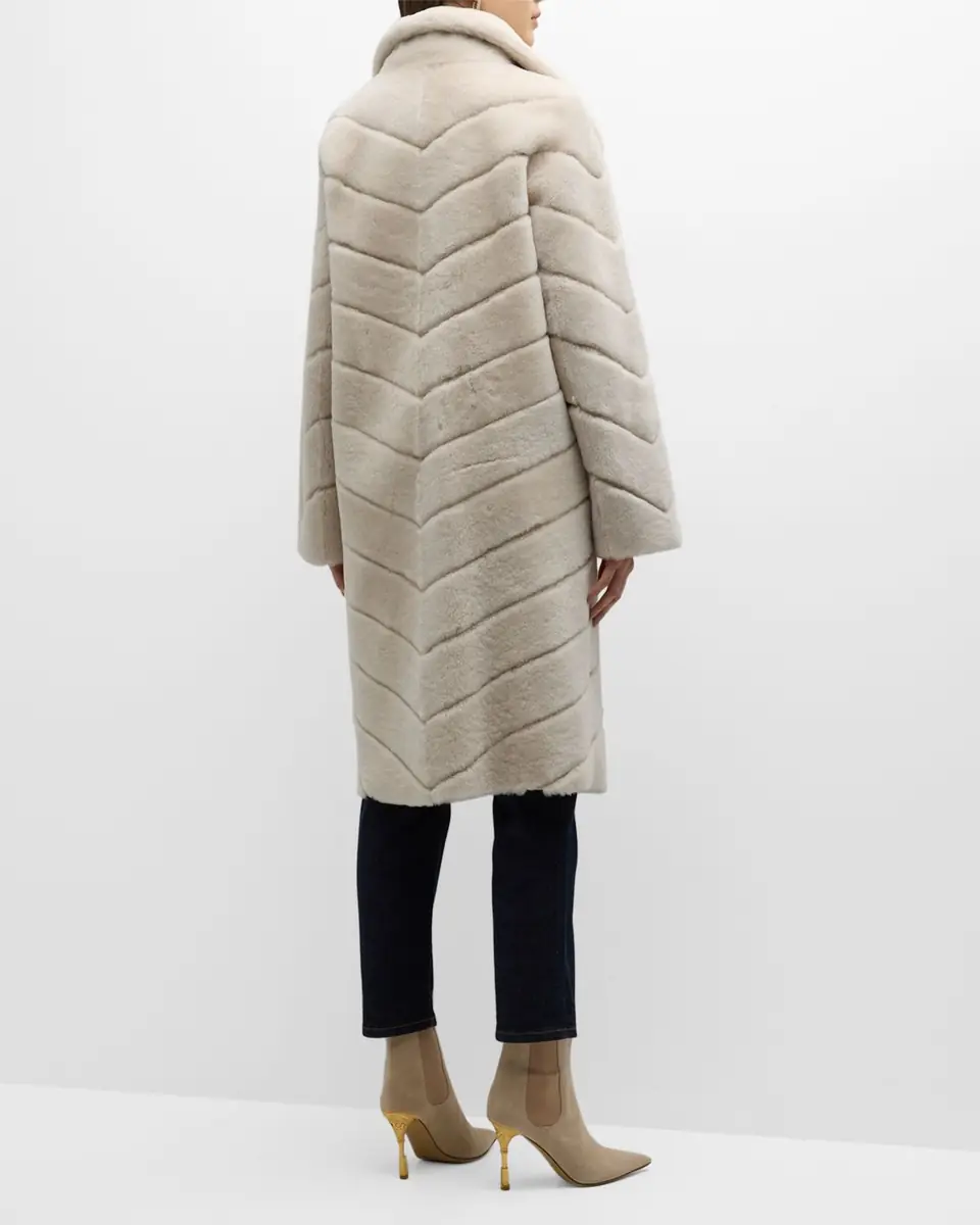 Gorski Reversible Chevron Lamb Shearling Coat | Thumbnail 6 Gorski Reversible Chevron Lamb Shearling Coat | Thumbnail 6
