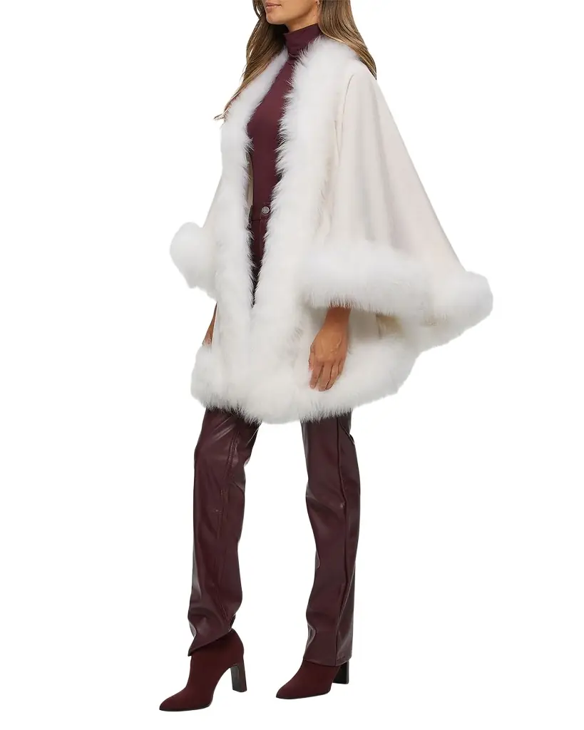 Gorski Cashmere Capelet with Lamb Shearling Trim | Image 1 Gorski Cashmere Capelet with Lamb Shearling Trim | Image 1