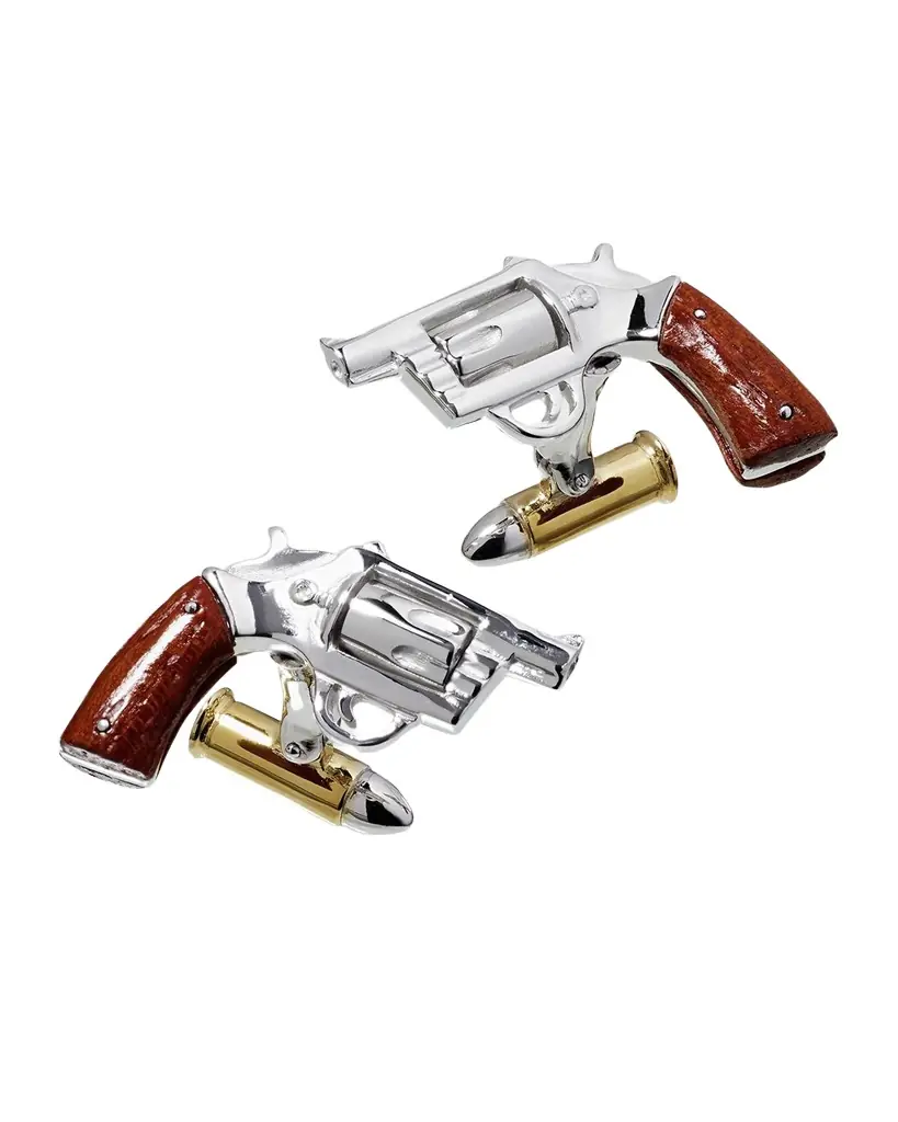 Men's Gun and Bullet Cufflinks