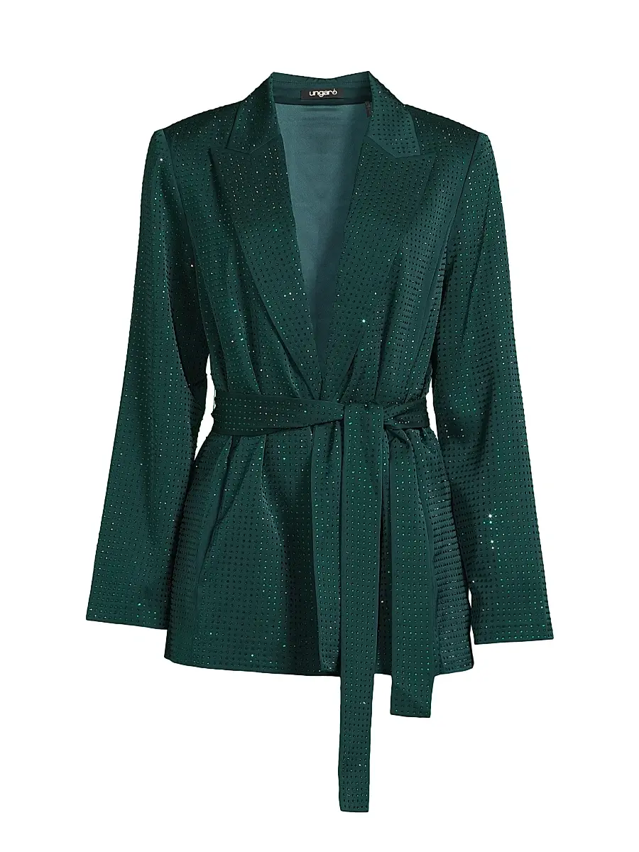 Ungaro Women's Willow Hotfix Stretch-Silk Self-Tie Jacket | Image 1 Ungaro Women's Willow Hotfix Stretch-Silk Self-Tie Jacket | Image 1