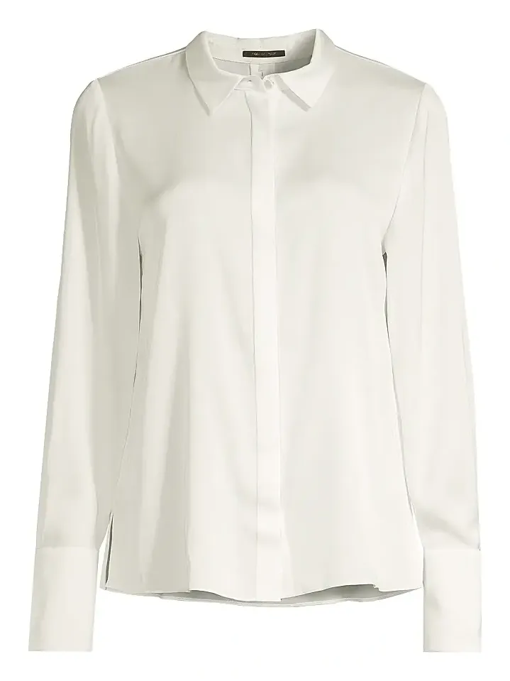 Women's Larissa Collared Silk-Blend Blouse Women's Larissa Collared Silk-Blend Blouse