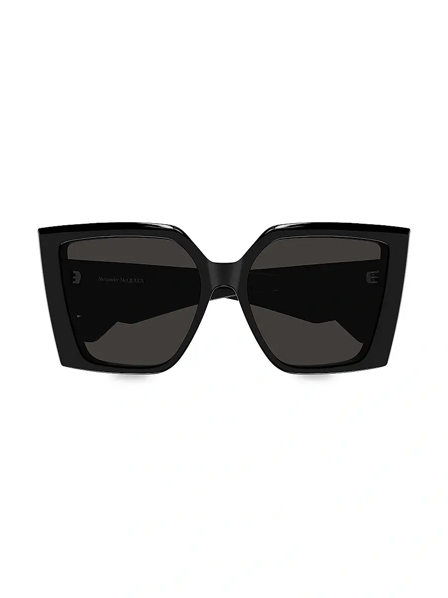 Alexander McQueen Women's Stacked Logo 56MM Square Sunglasses | Thumbnail 2 Alexander McQueen Women's Stacked Logo 56MM Square Sunglasses | Thumbnail 2
