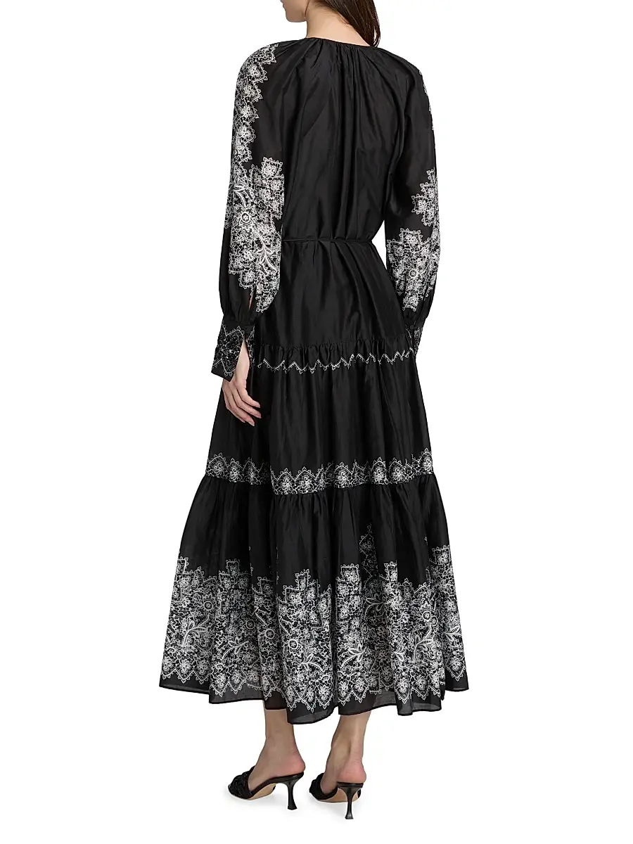 Kobi Halperin Women's Lauryn Lace Print Cotton-Silk Maxi Dress | Thumbnail 5 Kobi Halperin Women's Lauryn Lace Print Cotton-Silk Maxi Dress | Thumbnail 5