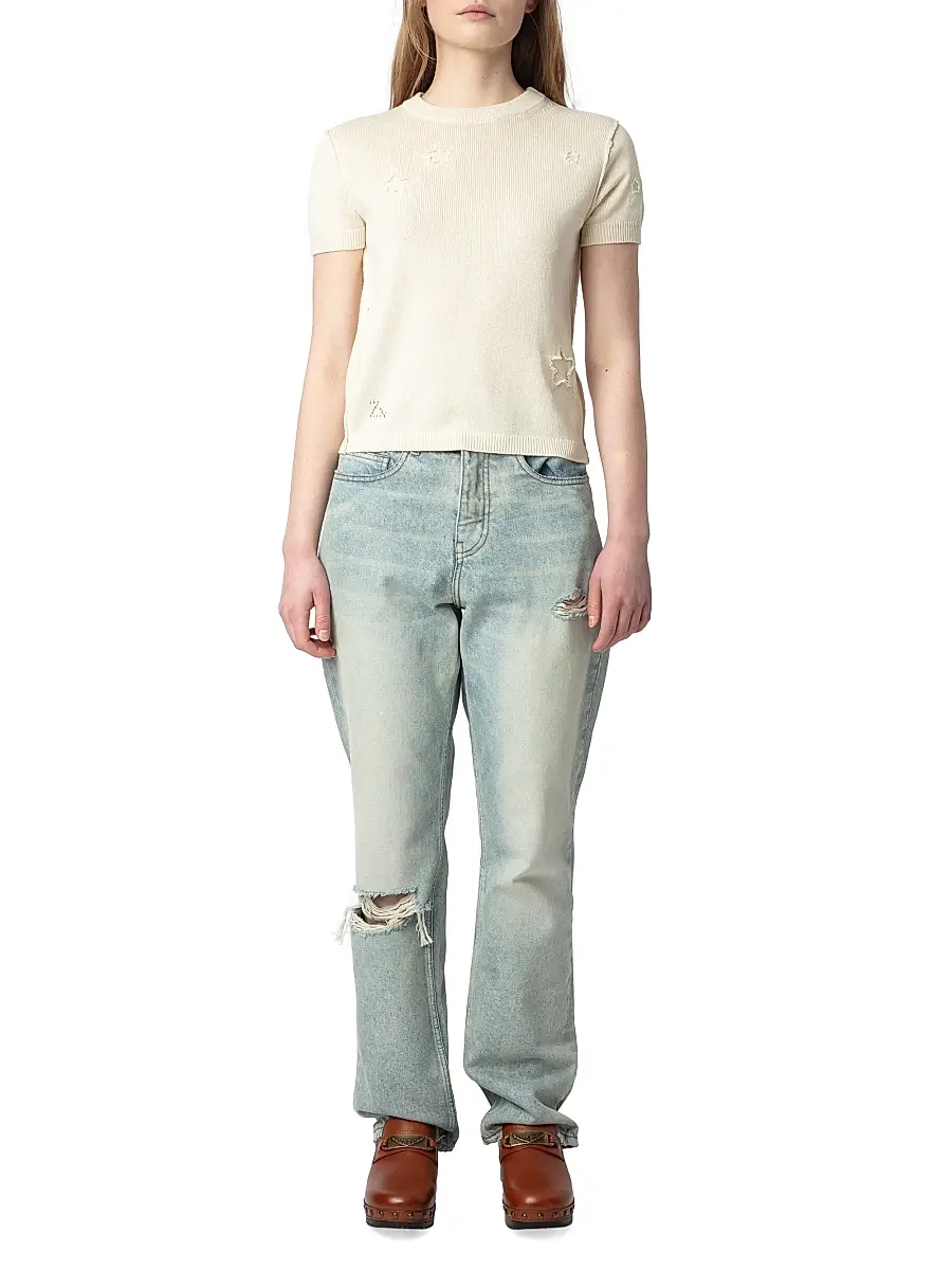 Zadig & Voltaire Women's Bully Stars Short-Sleeve Sweater | Thumbnail 2 Zadig & Voltaire Women's Bully Stars Short-Sleeve Sweater | Thumbnail 2