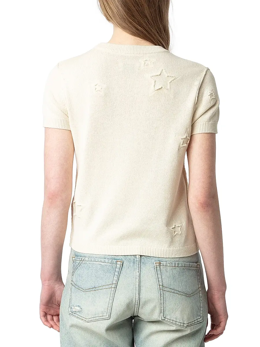 Zadig & Voltaire Women's Bully Stars Short-Sleeve Sweater | Thumbnail 4 Zadig & Voltaire Women's Bully Stars Short-Sleeve Sweater | Thumbnail 4
