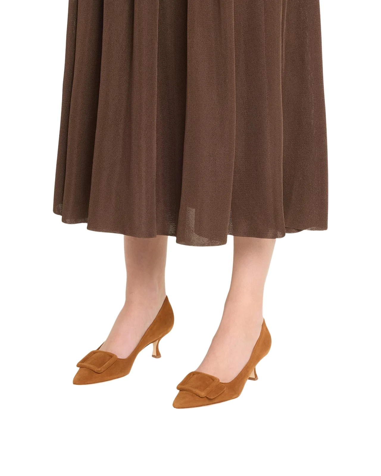 Maysale Suede Buckle Pumps