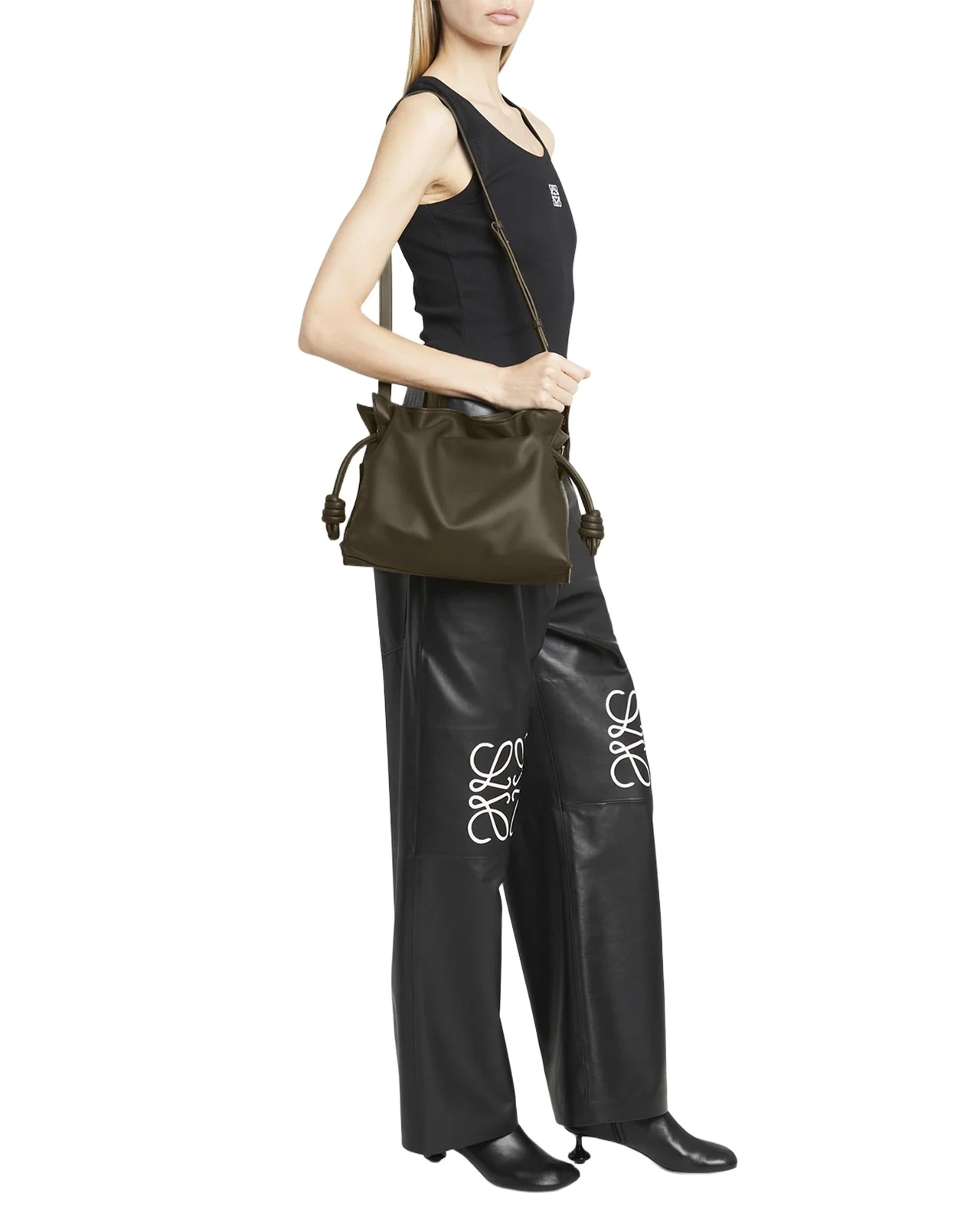 Flamenco Medium Clutch Bag in Napa Leather