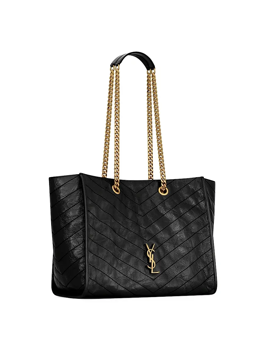 Saint Laurent Women's Niki Shopping Bag in Vintage Leather - Black | Thumbnail 4 Saint Laurent Women's Niki Shopping Bag in Vintage Leather - Black | Thumbnail 4