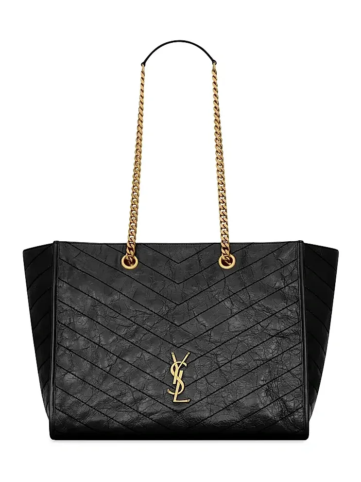 Women's Niki Shopping Bag in Vintage Leather - Black Women's Niki Shopping Bag in Vintage Leather - Black