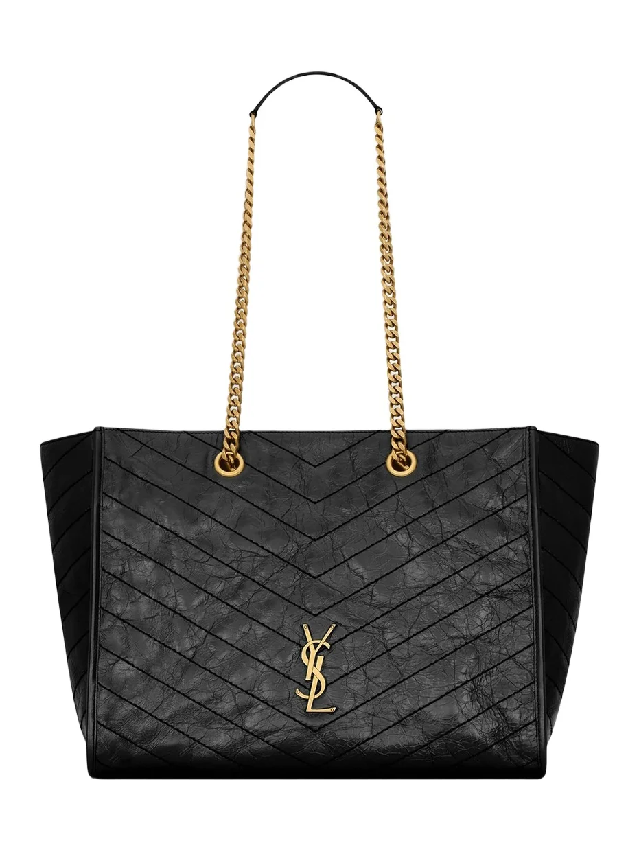 Saint Laurent Women's Niki Shopping Bag in Vintage Leather - Black