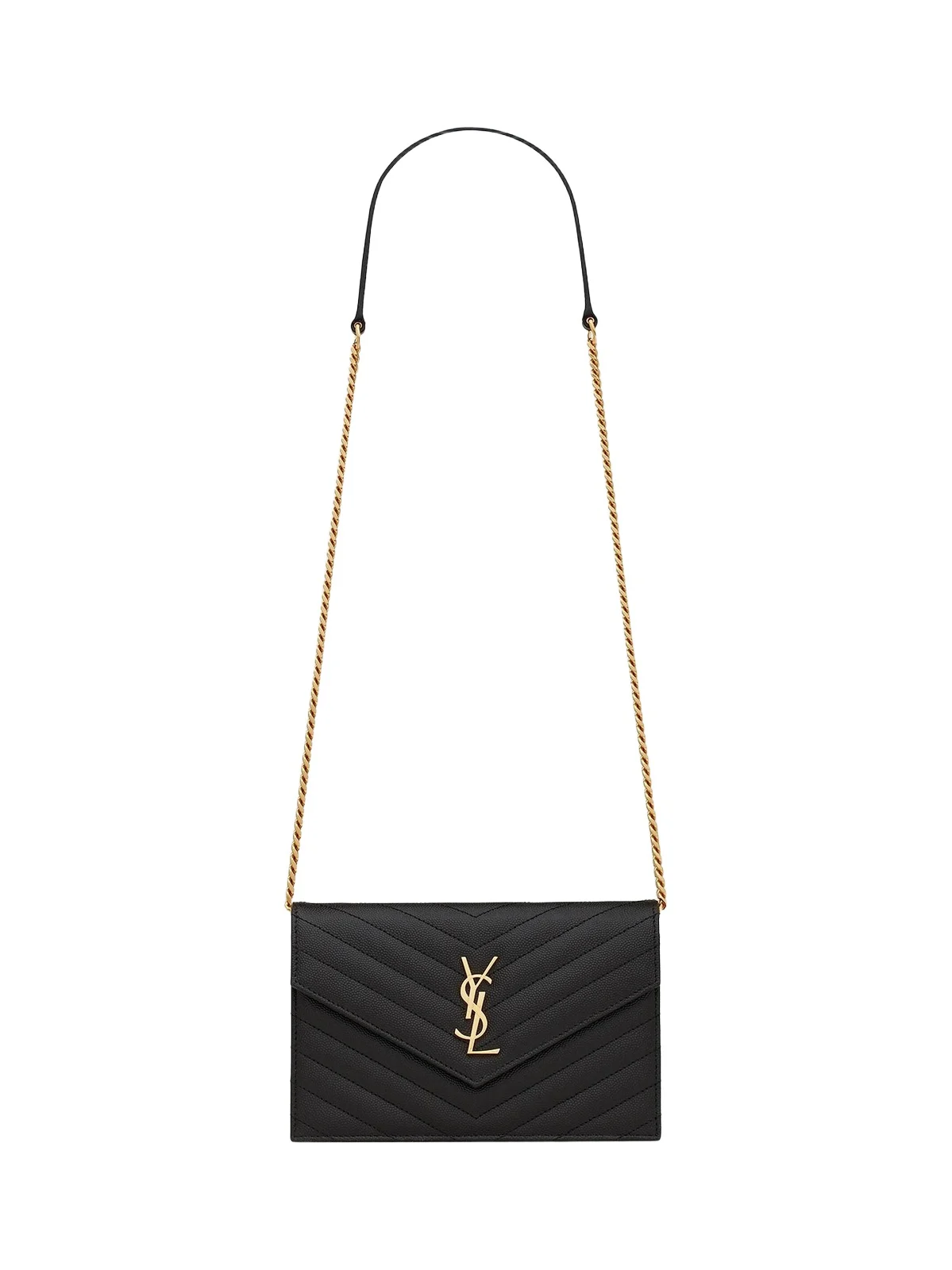 Women's Cassandre Envelope Chain Wallet in Grain De Poudre Leather Women's Cassandre Envelope Chain Wallet in Grain De Poudre Leather