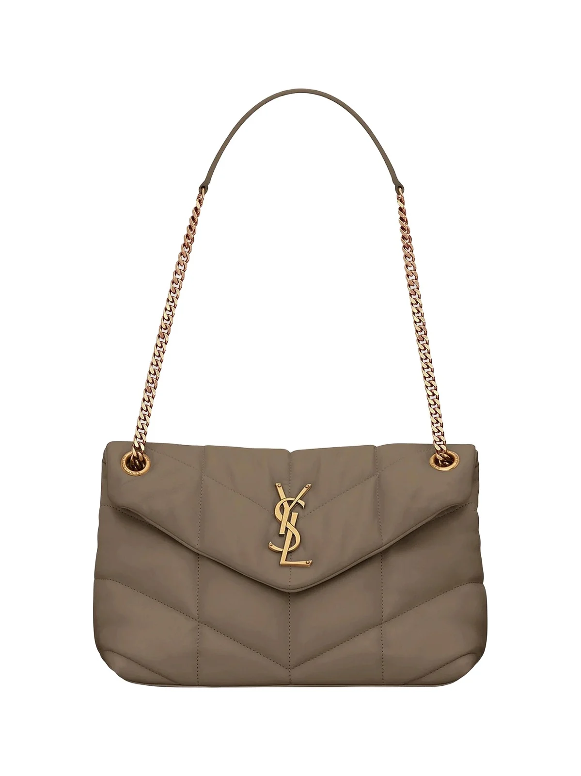 Saint Laurent Women's Puffer Small Shoulder Bag in Nappa Leather - Brown