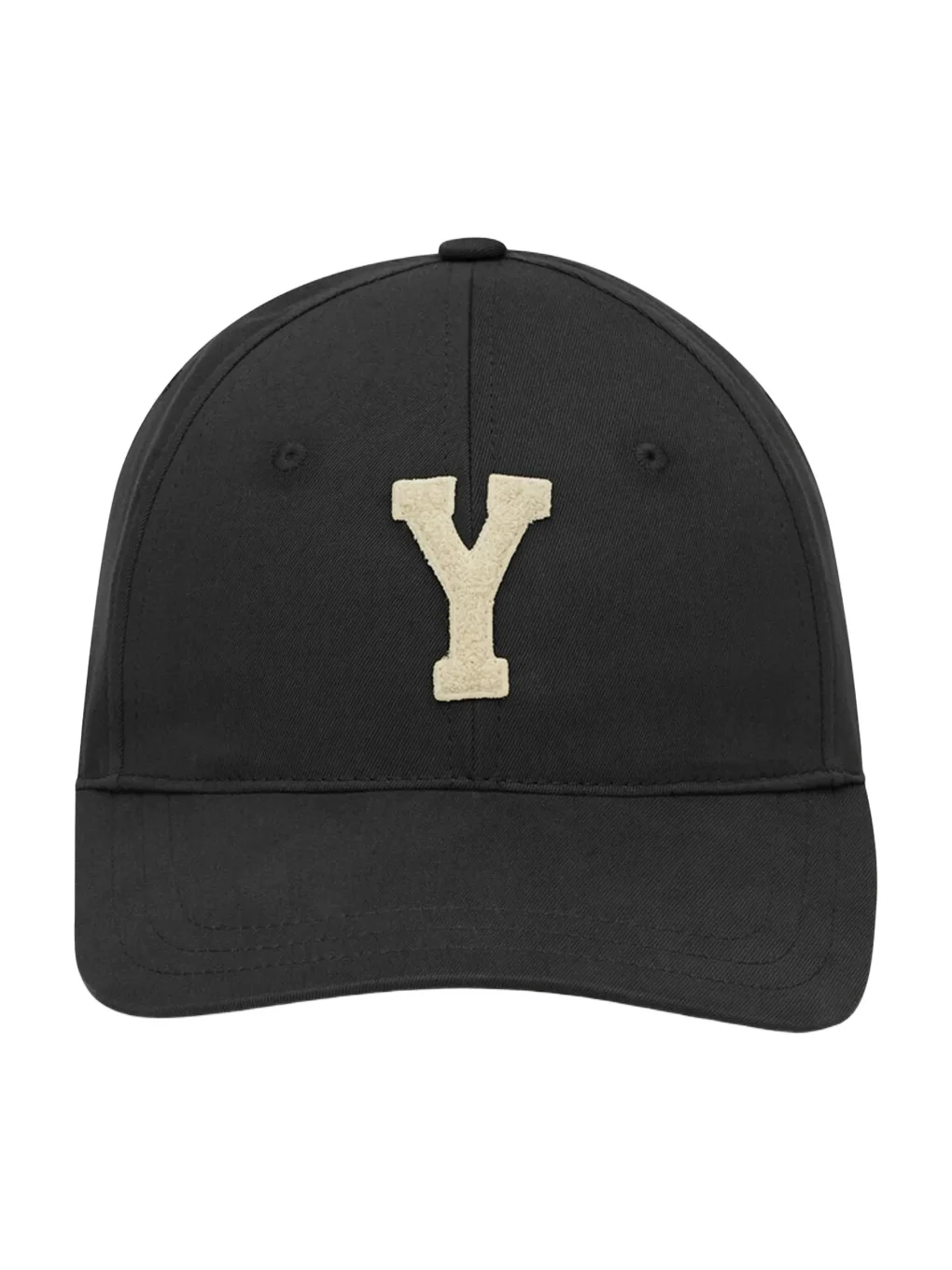 Women's Y Varsity Cap in Gabardine - Black And Ivory Women's Y Varsity Cap in Gabardine - Black And Ivory