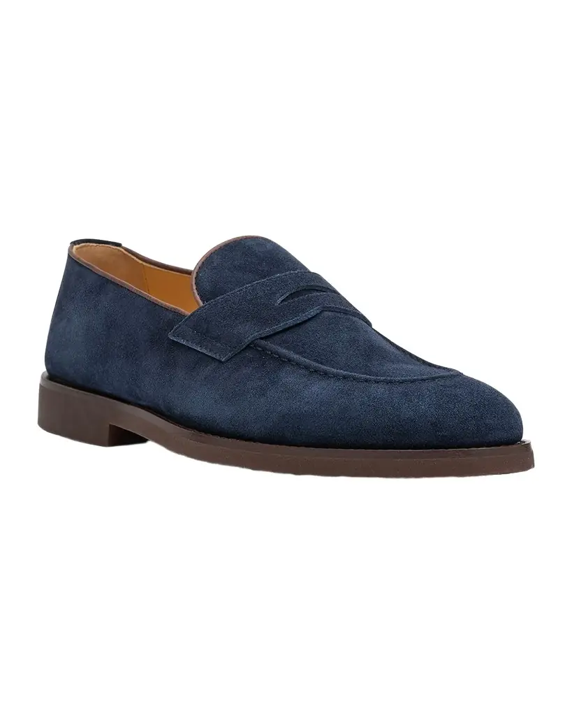 Brunello Cucinelli Men's Suede Penny Loafers | Image 1 Brunello Cucinelli Men's Suede Penny Loafers | Image 1