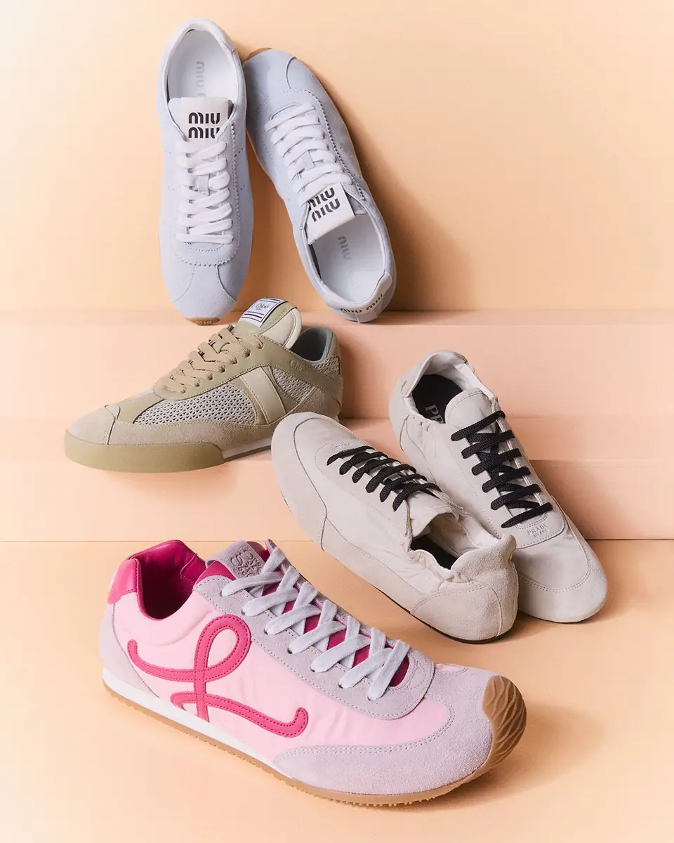 Miu Miu Suede Bicolor Retro Trainer Sneakers | Thumbnail 4