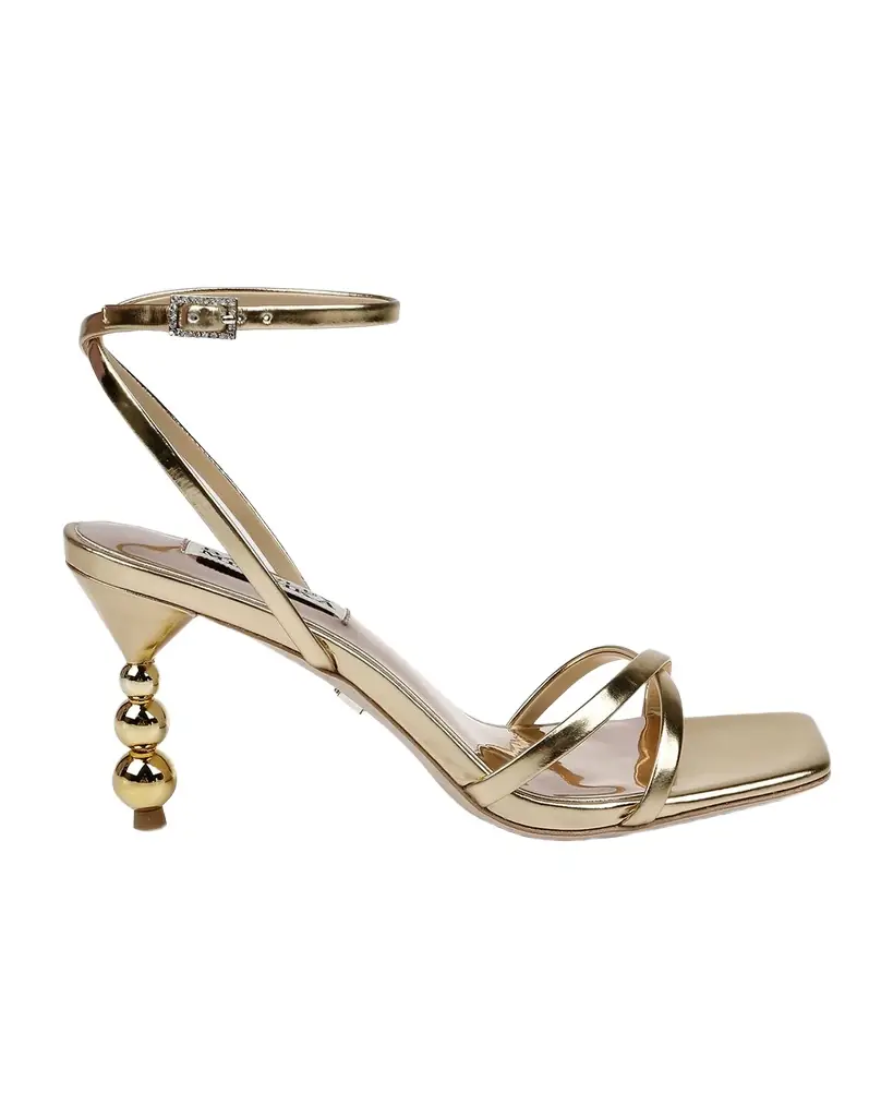 BADGLEY MISCHKA Callie Leather Crisscross Ankle-Strap Sandals