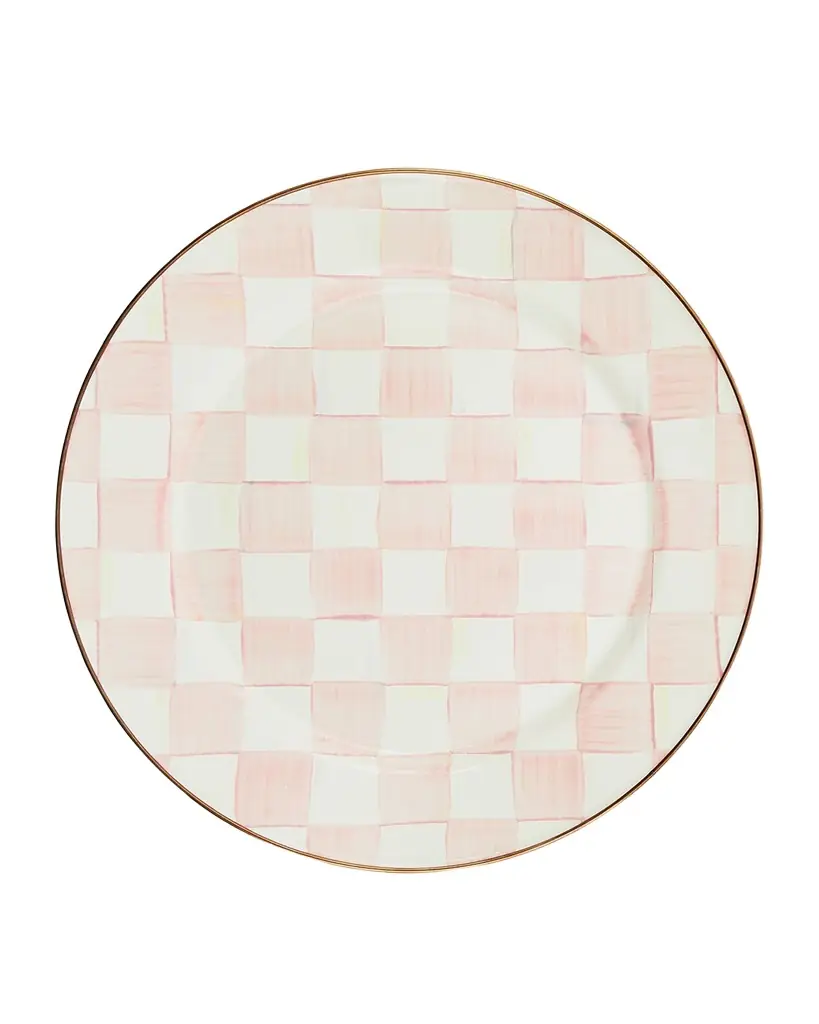 MacKenzie-Childs Rosy Check Enamel Charger Plate