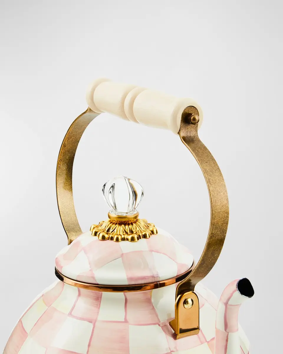 MacKenzie-Childs Rosy Check Enamel Tea Kettle, 3qt. | Thumbnail 2 MacKenzie-Childs Rosy Check Enamel Tea Kettle, 3qt. | Thumbnail 2