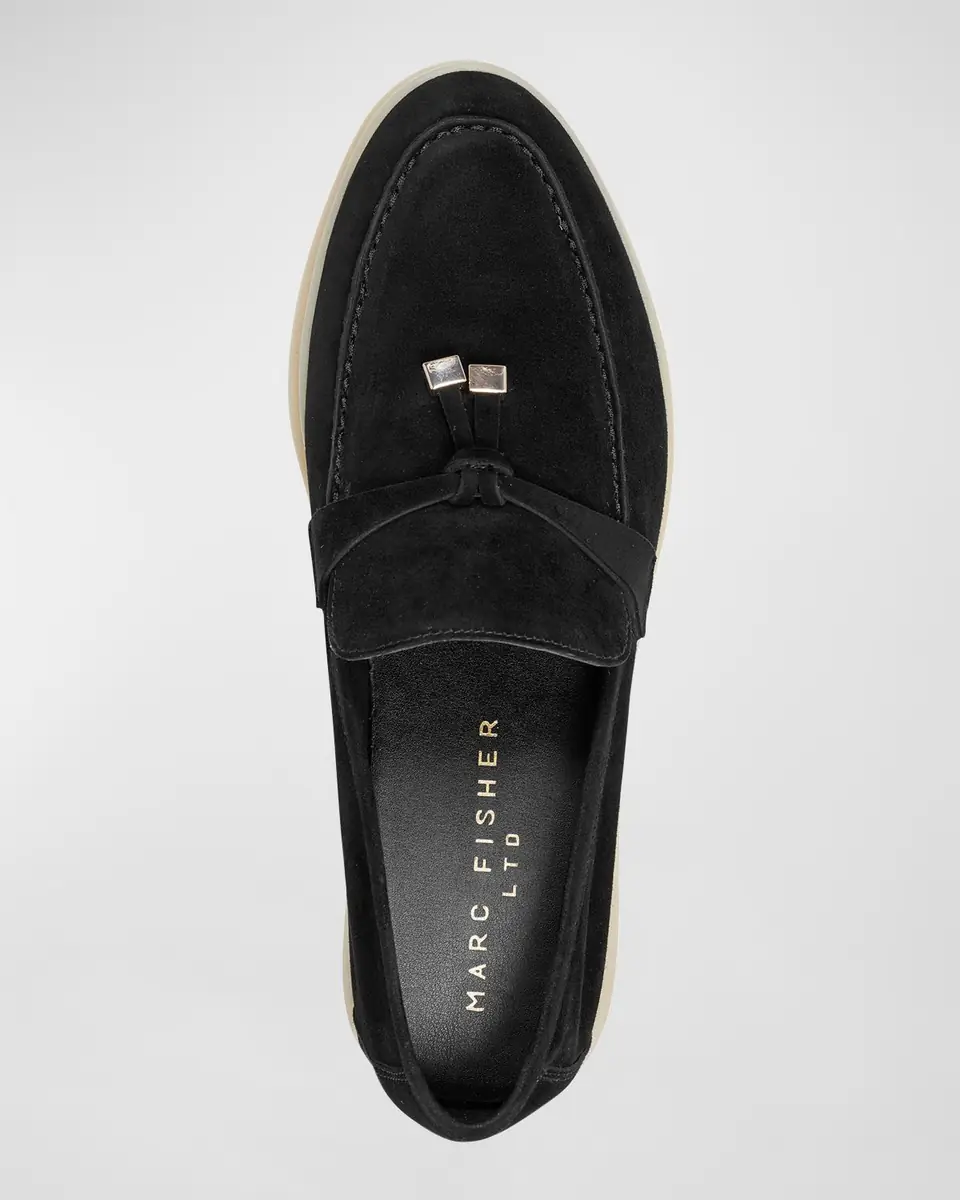 Marc Fisher LTD Yanelli Suede Tie Slip-On Casual Loafers | Thumbnail 4