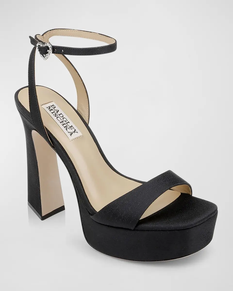 BADGLEY MISCHKA Caia Crystal Heart Platform Sandals | Thumbnail 2