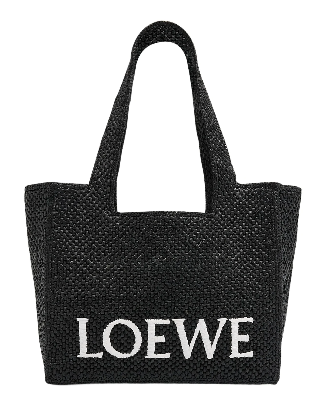 Loewe x Paula's Ibiza Font Logo Medium Tote Bag in Raffia
