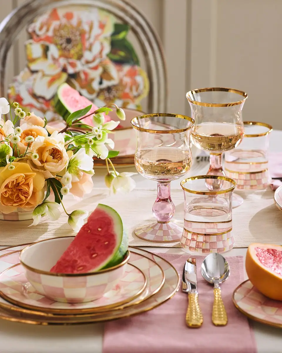 MacKenzie-Childs Rosy Check Enamel Salad/Dessert Plate | Thumbnail 3 MacKenzie-Childs Rosy Check Enamel Salad/Dessert Plate | Thumbnail 3