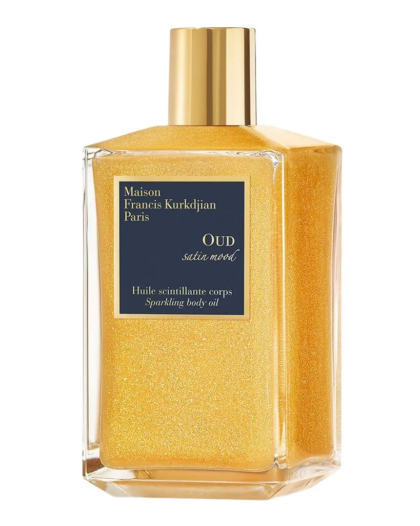 Maison Francis Kurkdjian OUD Satin Mood Scented Sparkling Body Oil, 6.7 oz. | Image 1 Maison Francis Kurkdjian OUD Satin Mood Scented Sparkling Body Oil, 6.7 oz. | Image 1