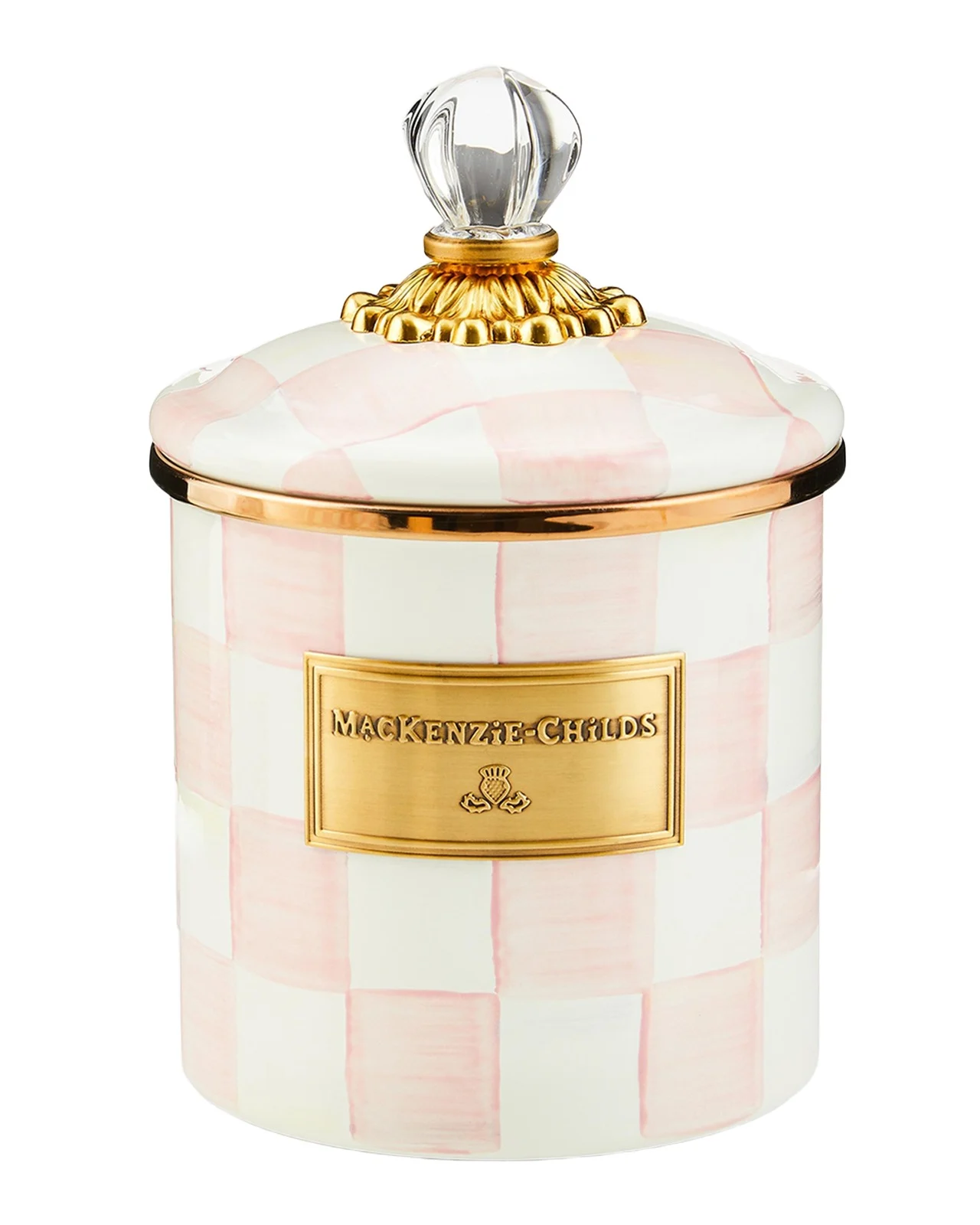 MacKenzie-Childs Rosy Check Enamel Canister