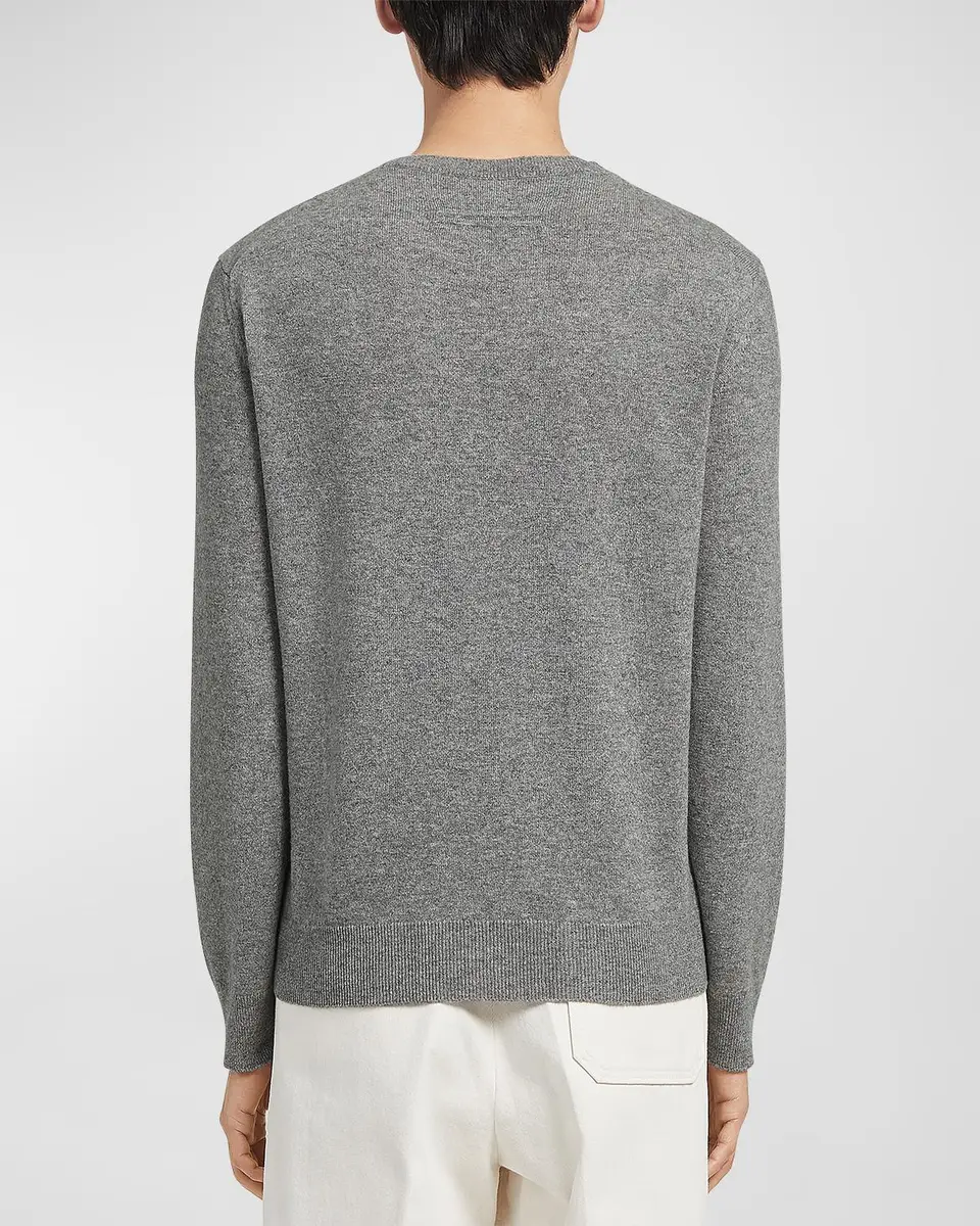 Zegna Men's Cashmere Crewneck Sweater | Thumbnail 4 Zegna Men's Cashmere Crewneck Sweater | Thumbnail 4