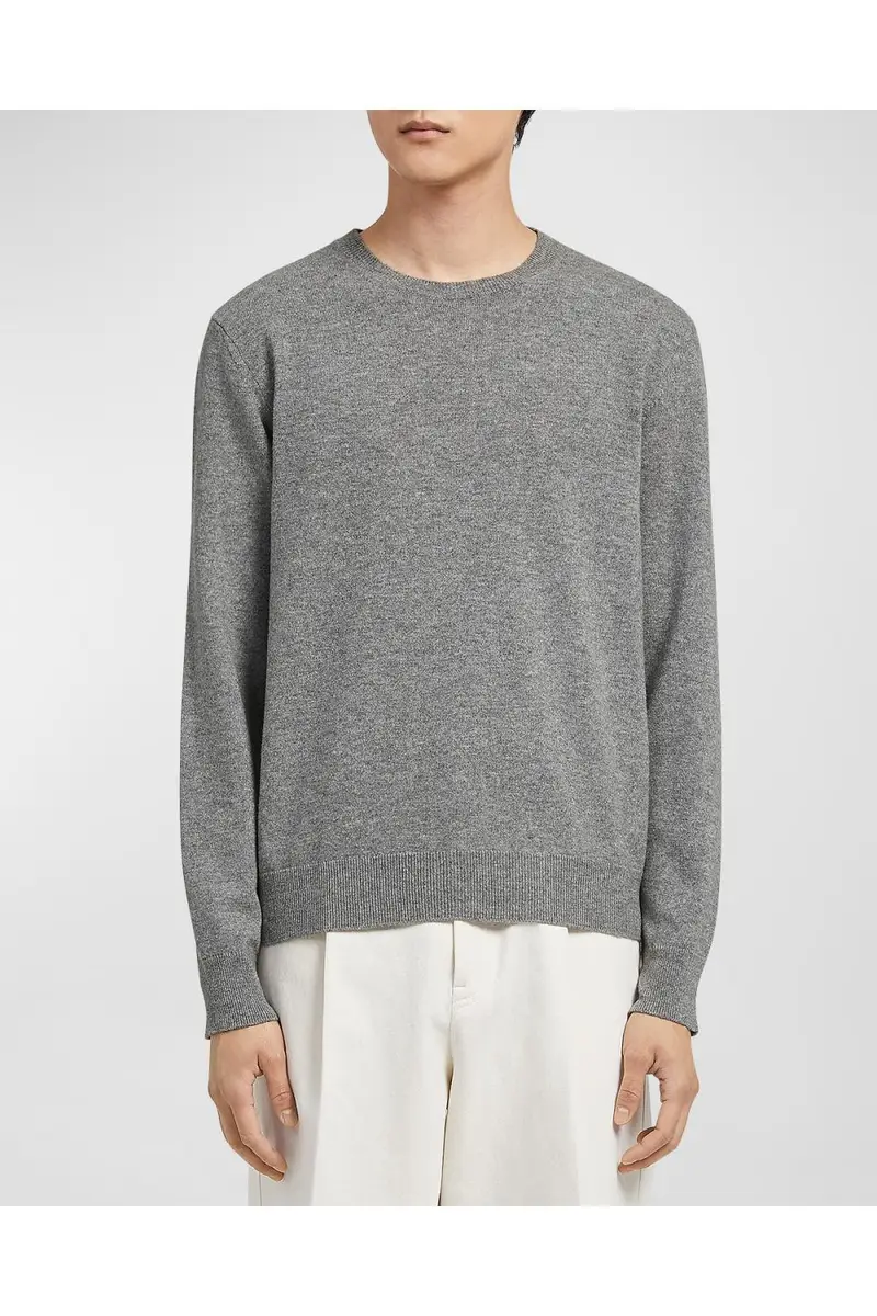 Zegna Men's Cashmere Crewneck Sweater | Thumbnail 6 Zegna Men's Cashmere Crewneck Sweater | Thumbnail 6